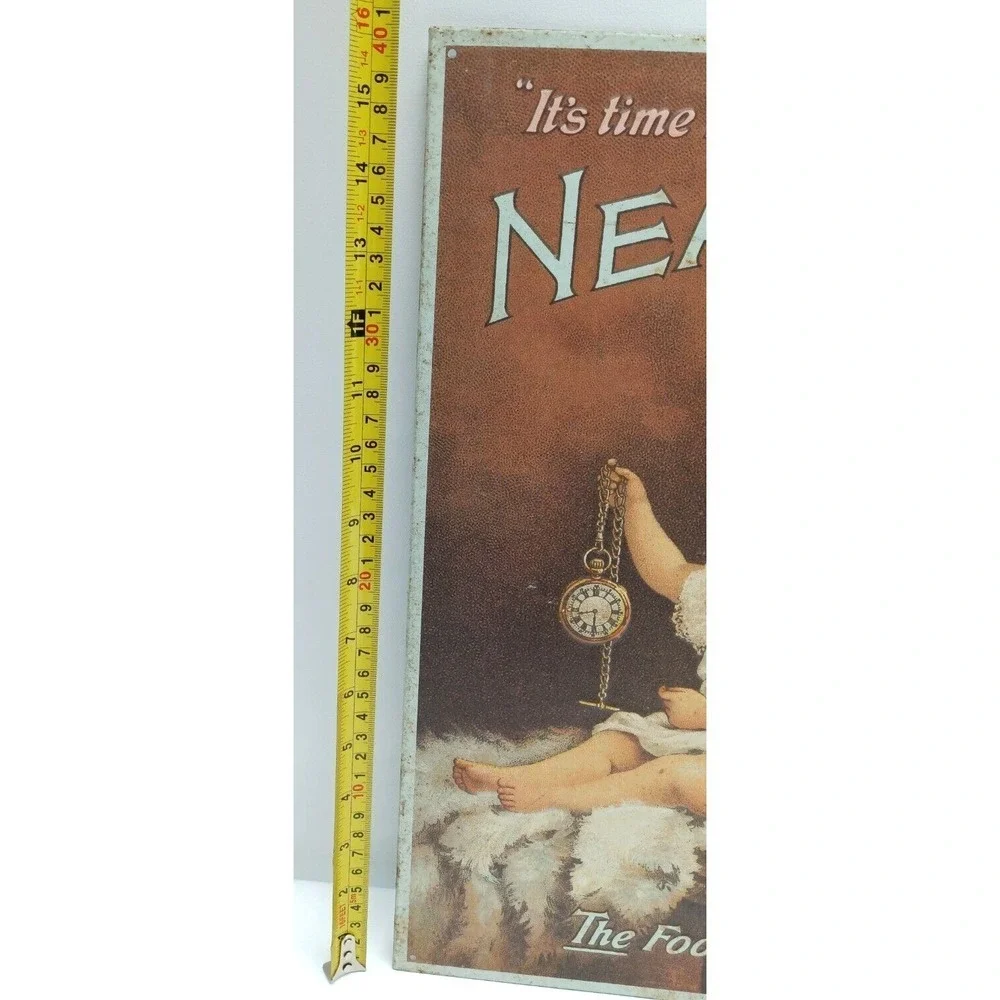 Vintage Embossed Tin Sign NEAVE'S FOOD for INFANTS ADVERTISING PLAQUE 10